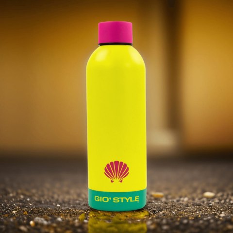 Butelka termiczna Kamai Gio Style, stal nierdzewna, żółta, pojemność 0,5L Butelka termiczna Kamai Gio Style, stal nierdzewna, żółta, pojemność 0,5L