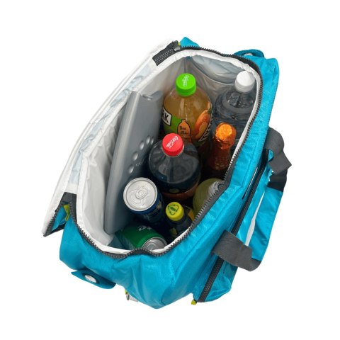 Torba termiczna Kamai Gio Style na ramię, błękitna, z kieszeniami i rączką do noszenia, pojemność 33L Torba termiczna Kamai Gio Style na ramię, błękitna, z kieszeniami i rączką do noszenia, pojemność 33L