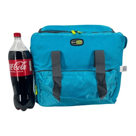 Torba termiczna Kamai Gio Style na ramię, błękitna, z kieszeniami i rączką do noszenia, pojemność 33L Torba termiczna Kamai Gio Style na ramię, błękitna, z kieszeniami i rączką do noszenia, pojemność 33L