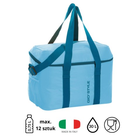 Torba termiczna Kamai Gio Style na ramię, niebieska, z kieszenią boczną i uchwytem do noszenia, pojemność 30L Torba termiczna Kamai Gio Style na ramię, niebieska, z kieszenią boczną i uchwytem do noszenia, pojemność 30L