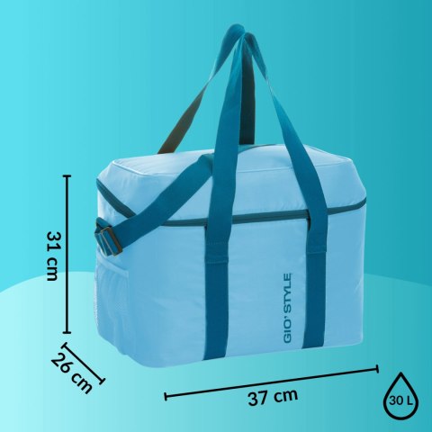 Torba termiczna Kamai Gio Style na ramię, niebieska, z kieszenią boczną i uchwytem do noszenia, pojemność 30L Torba termiczna Kamai Gio Style na ramię, niebieska, z kieszenią boczną i uchwytem do noszenia, pojemność 30L