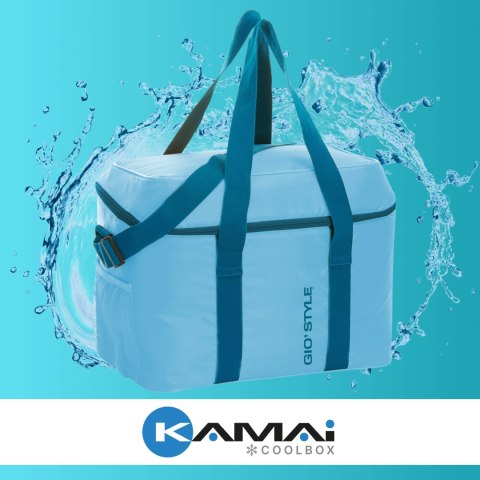Torba termiczna Kamai Gio Style na ramię, niebieska, z kieszenią boczną i uchwytem do noszenia, pojemność 30L Torba termiczna Kamai Gio Style na ramię, niebieska, z kieszenią boczną i uchwytem do noszenia, pojemność 30L