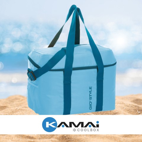 Torba termiczna Kamai Gio Style na ramię, niebieska, z kieszenią boczną i uchwytem do noszenia, pojemność 30L Torba termiczna Kamai Gio Style na ramię, niebieska, z kieszenią boczną i uchwytem do noszenia, pojemność 30L