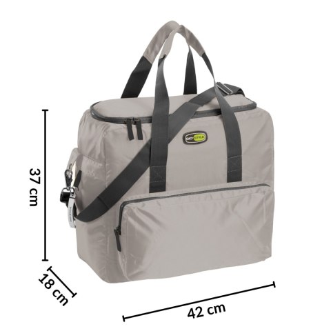 Torba termiczna Kamai Gio Style na ramię, pastelowy szary, z kieszeniami i rączką do noszenia, pojemność 33L Torba termiczna Kamai Gio Style na ramię, pastelowy szary, z kieszeniami i rączką do noszenia, pojemność 33L