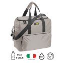 Torba termiczna Kamai Gio Style na ramię, pastelowy szary, z kieszeniami i rączką do noszenia, pojemność 33L