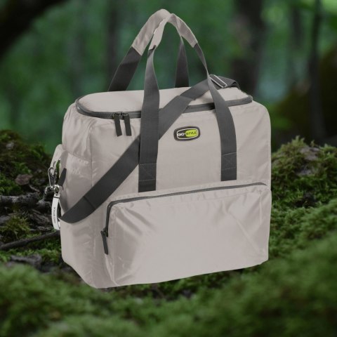Torba termiczna Kamai Gio Style na ramię, pastelowy szary, z kieszeniami i rączką do noszenia, pojemność 33L Torba termiczna Kamai Gio Style na ramię, pastelowy szary, z kieszeniami i rączką do noszenia, pojemność 33L