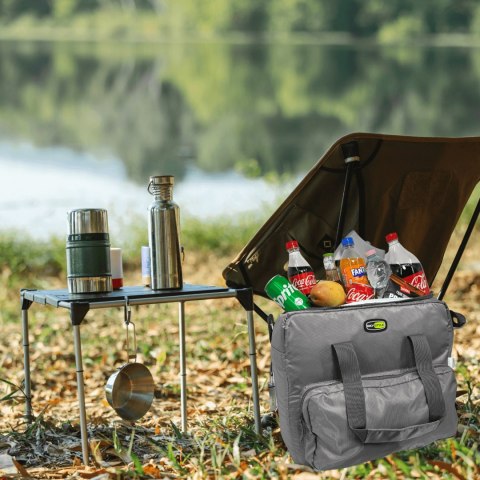 Torba termiczna Kamai Gio Style na ramię, pastelowy szary, z kieszeniami i rączką do noszenia, pojemność 33L Torba termiczna Kamai Gio Style na ramię, pastelowy szary, z kieszeniami i rączką do noszenia, pojemność 33L