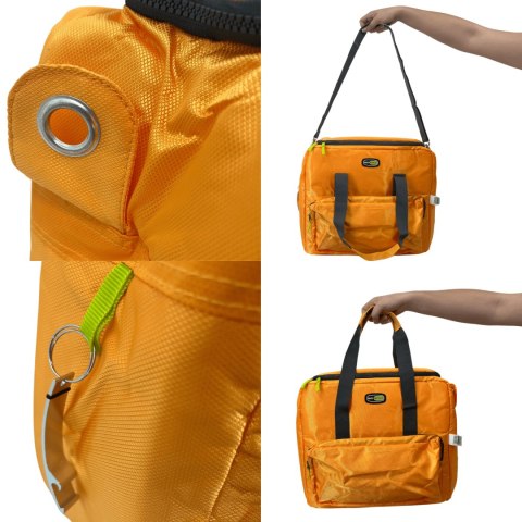 Torba termiczna Kamai Gio Style na ramię, pomarańczowa, z kieszeniami i rączką do noszenia, pojemność 33L Torba termiczna Kamai Gio Style na ramię, pomarańczowa, z kieszeniami i rączką do noszenia, pojemność 33L
