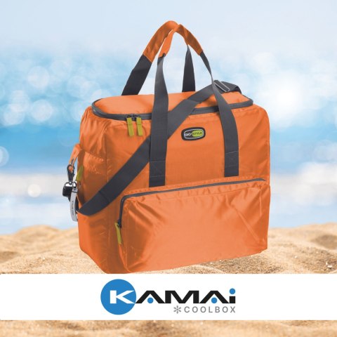 Torba termiczna Kamai Gio Style na ramię, pomarańczowa, z kieszeniami i rączką do noszenia, pojemność 33L Torba termiczna Kamai Gio Style na ramię, pomarańczowa, z kieszeniami i rączką do noszenia, pojemność 33L