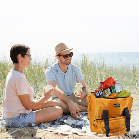 Torba termiczna Kamai Gio Style na ramię, pomarańczowa, z kieszeniami i rączką do noszenia, pojemność 33L Torba termiczna Kamai Gio Style na ramię, pomarańczowa, z kieszeniami i rączką do noszenia, pojemność 33L