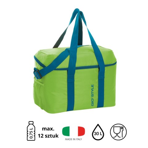 Torba termiczna Kamai Gio Style na ramię, zielona, z kieszenią boczną i uchwytem do noszenia, pojemność 30L Torba termiczna Kamai Gio Style na ramię, zielona, z kieszenią boczną i uchwytem do noszenia, pojemność 30L
