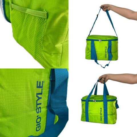 Torba termiczna Kamai Gio Style na ramię, zielona, z kieszenią boczną i uchwytem do noszenia, pojemność 30L Torba termiczna Kamai Gio Style na ramię, zielona, z kieszenią boczną i uchwytem do noszenia, pojemność 30L
