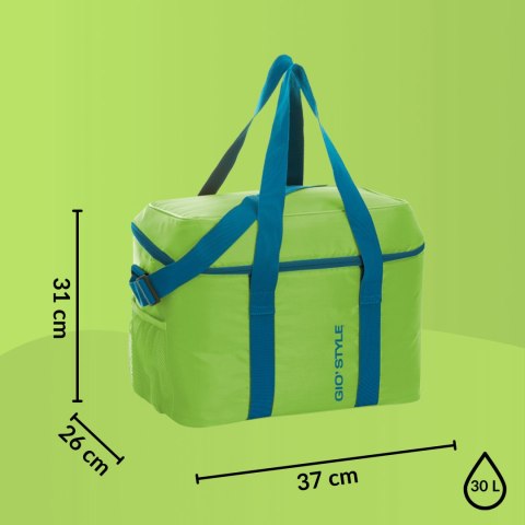 Torba termiczna Kamai Gio Style na ramię, zielona, z kieszenią boczną i uchwytem do noszenia, pojemność 30L Torba termiczna Kamai Gio Style na ramię, zielona, z kieszenią boczną i uchwytem do noszenia, pojemność 30L
