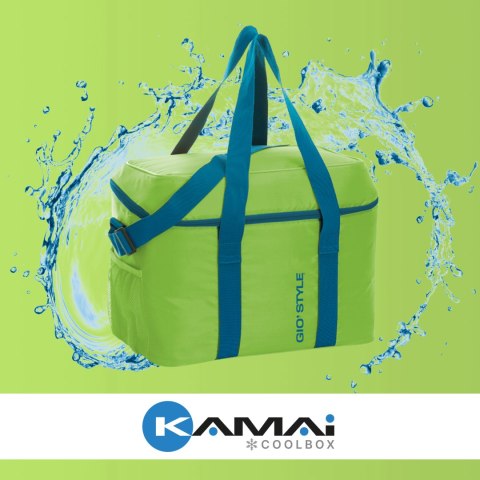 Torba termiczna Kamai Gio Style na ramię, zielona, z kieszenią boczną i uchwytem do noszenia, pojemność 30L Torba termiczna Kamai Gio Style na ramię, zielona, z kieszenią boczną i uchwytem do noszenia, pojemność 30L