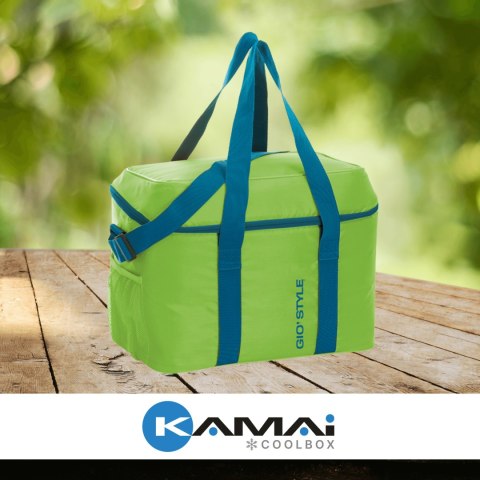 Torba termiczna Kamai Gio Style na ramię, zielona, z kieszenią boczną i uchwytem do noszenia, pojemność 30L Torba termiczna Kamai Gio Style na ramię, zielona, z kieszenią boczną i uchwytem do noszenia, pojemność 30L