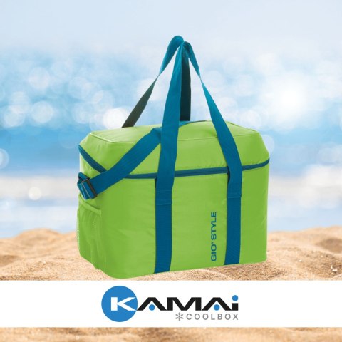 Torba termiczna Kamai Gio Style na ramię, zielona, z kieszenią boczną i uchwytem do noszenia, pojemność 30L Torba termiczna Kamai Gio Style na ramię, zielona, z kieszenią boczną i uchwytem do noszenia, pojemność 30L
