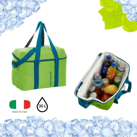 Torba termiczna Kamai Gio Style na ramię, zielona, z kieszenią boczną i uchwytem do noszenia, pojemność 30L Torba termiczna Kamai Gio Style na ramię, zielona, z kieszenią boczną i uchwytem do noszenia, pojemność 30L