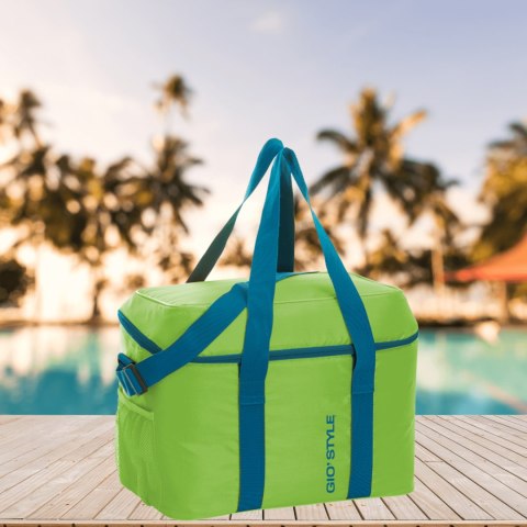 Torba termiczna Kamai Gio Style na ramię, zielona, z kieszenią boczną i uchwytem do noszenia, pojemność 30L Torba termiczna Kamai Gio Style na ramię, zielona, z kieszenią boczną i uchwytem do noszenia, pojemność 30L