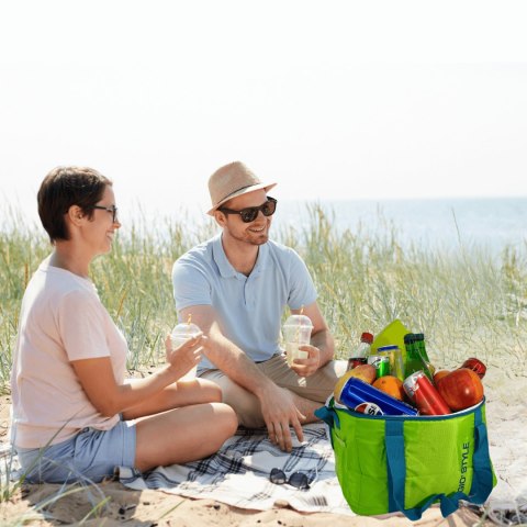 Torba termiczna Kamai Gio Style na ramię, zielona, z kieszenią boczną i uchwytem do noszenia, pojemność 30L Torba termiczna Kamai Gio Style na ramię, zielona, z kieszenią boczną i uchwytem do noszenia, pojemność 30L