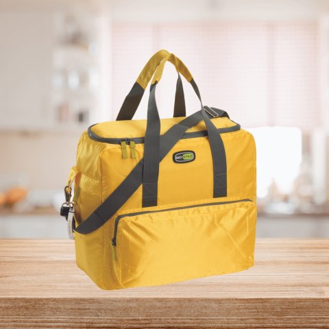 Torba termiczna Kamai Gio Style na ramię, żółta, z kieszeniami i rączką do noszenia, pojemność 33L Torba termiczna Kamai Gio Style na ramię, żółta, z kieszeniami i rączką do noszenia, pojemność 33L