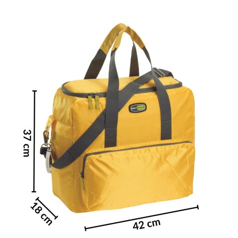 Torba termiczna Kamai Gio Style na ramię, żółta, z kieszeniami i rączką do noszenia, pojemność 33L Torba termiczna Kamai Gio Style na ramię, żółta, z kieszeniami i rączką do noszenia, pojemność 33L