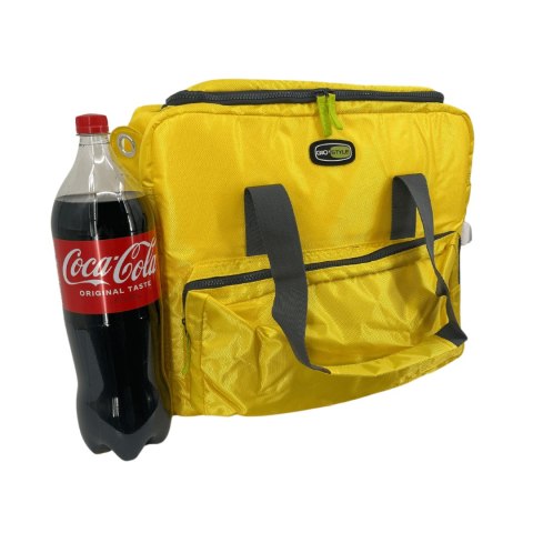 Torba termiczna Kamai Gio Style na ramię, żółta, z kieszeniami i rączką do noszenia, pojemność 33L Torba termiczna Kamai Gio Style na ramię, żółta, z kieszeniami i rączką do noszenia, pojemność 33L