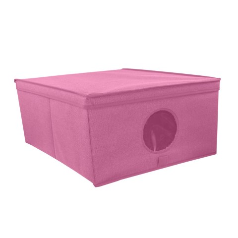 BLOSSOM różowy organizer do szafy z pokrywą oraz oknem 48x36x19cm BLOSSOM różowy organizer do szafy z pokrywą oraz oknem 48x36x19cm