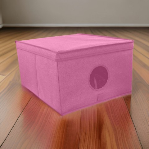 BLOSSOM różowy organizer do szafy z pokrywą oraz oknem50x40x25cm BLOSSOM różowy organizer do szafy z pokrywą oraz oknem50x40x25cm