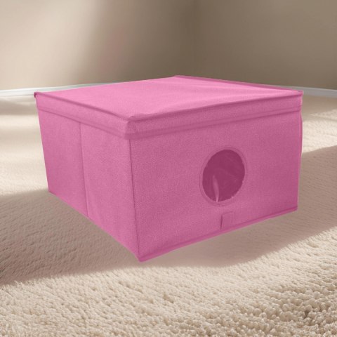 BLOSSOM różowy organizer do szafy z pokrywą oraz oknem50x40x25cm BLOSSOM różowy organizer do szafy z pokrywą oraz oknem50x40x25cm
