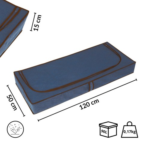 BLUE niebieski organizer do szafy na suwak 120x50x15cm BLUE niebieski organizer do szafy na suwak 120x50x15cm