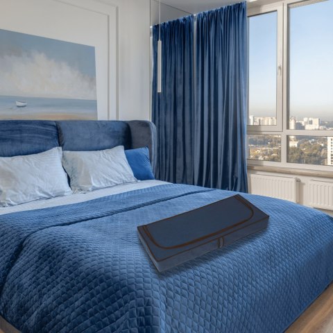 BLUE niebieski organizer do szafy na suwak 120x50x15cm BLUE niebieski organizer do szafy na suwak 120x50x15cm