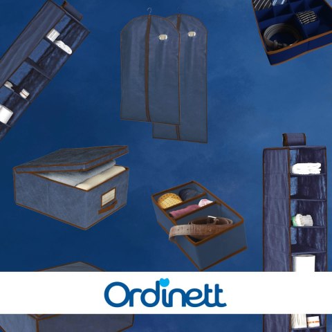 BLUE niebieski wiszący organizer do szafy 5 przegród 30X30X120cm BLUE niebieski wiszący organizer do szafy 5 przegród 30X30X120cm