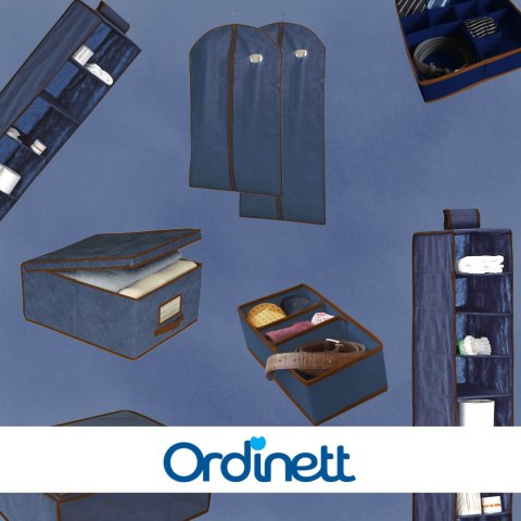 BLUE niebieski wiszący organizer do szafy 5 przegród 30X30X120cm BLUE niebieski wiszący organizer do szafy 5 przegród 30X30X120cm