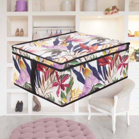FLORAL w kwiaty organizer do szafy z pokrywą 48x36x19cm FLORAL w kwiaty organizer do szafy z pokrywą 48x36x19cm