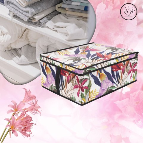 FLORAL w kwiaty organizer do szafy z pokrywą 48x36x19cm FLORAL w kwiaty organizer do szafy z pokrywą 48x36x19cm