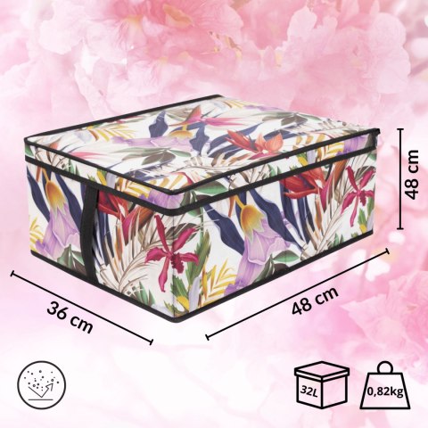 FLORAL w kwiaty organizer do szafy z pokrywą 48x36x19cm FLORAL w kwiaty organizer do szafy z pokrywą 48x36x19cm