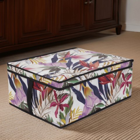 FLORAL w kwiaty organizer do szafy z pokrywą 48x36x19cm FLORAL w kwiaty organizer do szafy z pokrywą 48x36x19cm