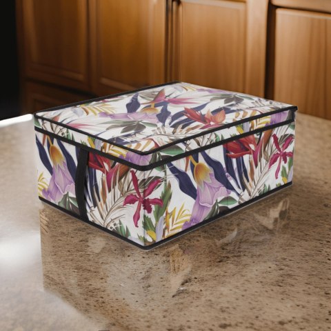 FLORAL w kwiaty organizer do szafy z pokrywą 48x36x19cm FLORAL w kwiaty organizer do szafy z pokrywą 48x36x19cm