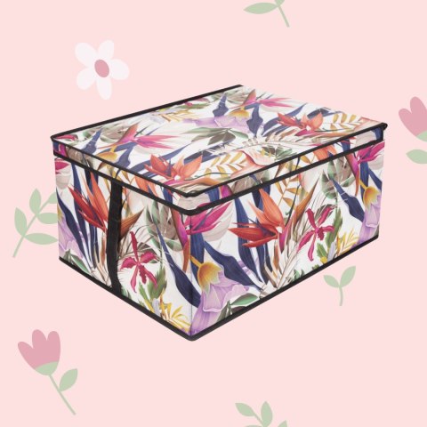 FLORAL w kwiaty organizer do szafy z pokrywą 50x40x25cm FLORAL w kwiaty organizer do szafy z pokrywą 50x40x25cm