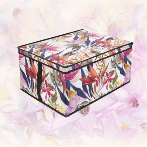 FLORAL w kwiaty organizer do szafy z pokrywą 50x40x25cm FLORAL w kwiaty organizer do szafy z pokrywą 50x40x25cm