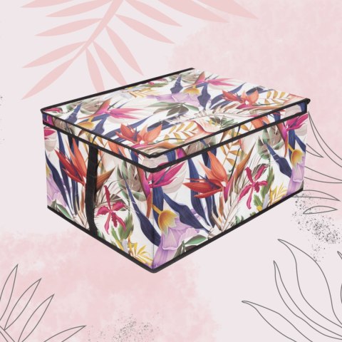 FLORAL w kwiaty organizer do szafy z pokrywą 50x40x25cm FLORAL w kwiaty organizer do szafy z pokrywą 50x40x25cm
