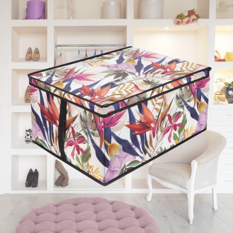 FLORAL w kwiaty organizer do szafy z pokrywą 50x40x25cm FLORAL w kwiaty organizer do szafy z pokrywą 50x40x25cm