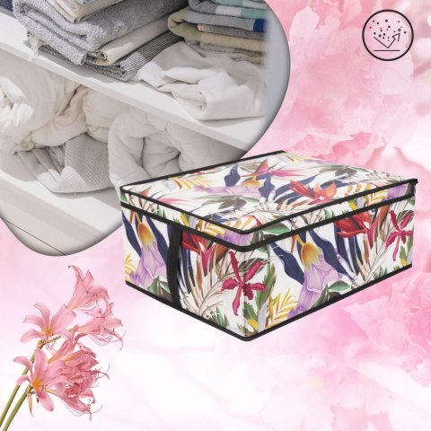 FLORAL w kwiaty organizer do szafy z pokrywą 50x40x25cm FLORAL w kwiaty organizer do szafy z pokrywą 50x40x25cm