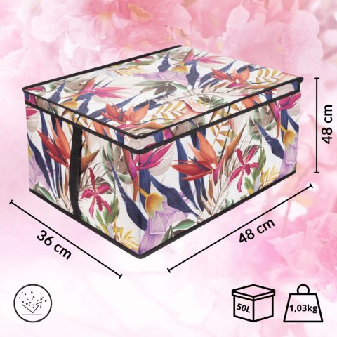FLORAL w kwiaty organizer do szafy z pokrywą 50x40x25cm FLORAL w kwiaty organizer do szafy z pokrywą 50x40x25cm