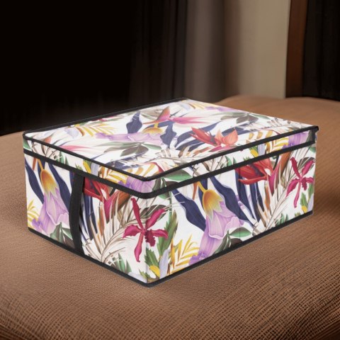 FLORAL w kwiaty organizer do szafy z pokrywą 50x40x25cm FLORAL w kwiaty organizer do szafy z pokrywą 50x40x25cm