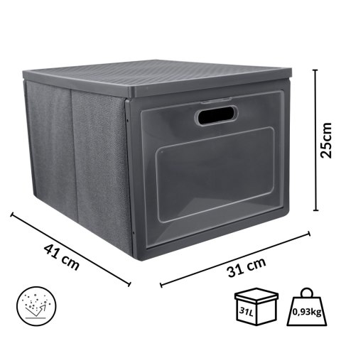 GREY szary organizer do szafy z drzwiczkami 41x31x25cm GREY szary organizer do szafy z drzwiczkami 41x31x25cm