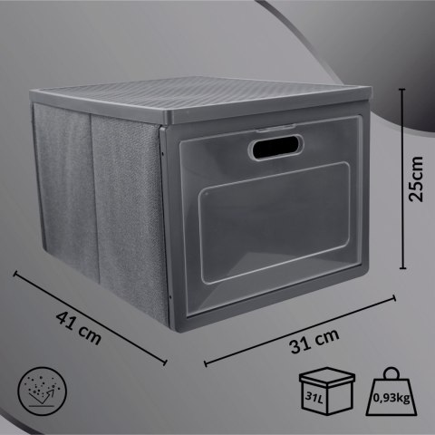 GREY szary organizer do szafy z drzwiczkami 41x31x25cm GREY szary organizer do szafy z drzwiczkami 41x31x25cm