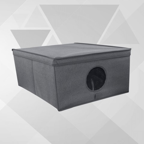 GREY szary organizer do szafy z pokrywą oraz oknem 48x36x19cm GREY szary organizer do szafy z pokrywą oraz oknem 48x36x19cm