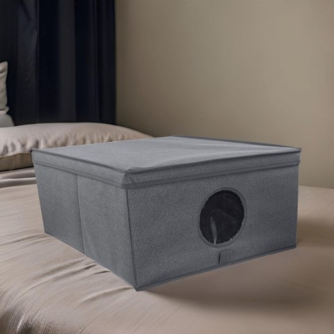 GREY szary organizer do szafy z pokrywą oraz oknem 48x36x19cm GREY szary organizer do szafy z pokrywą oraz oknem 48x36x19cm