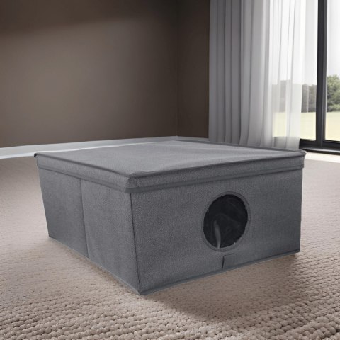 GREY szary organizer do szafy z pokrywą oraz oknem 48x36x19cm GREY szary organizer do szafy z pokrywą oraz oknem 48x36x19cm